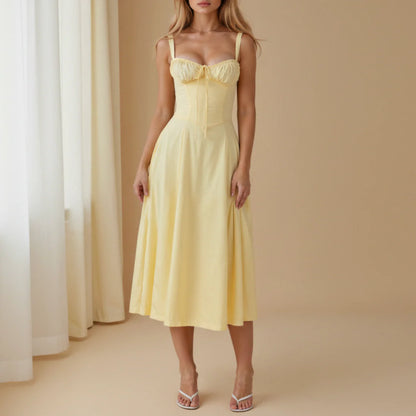 Eloise | Floral Chic Corset Midi Dress
