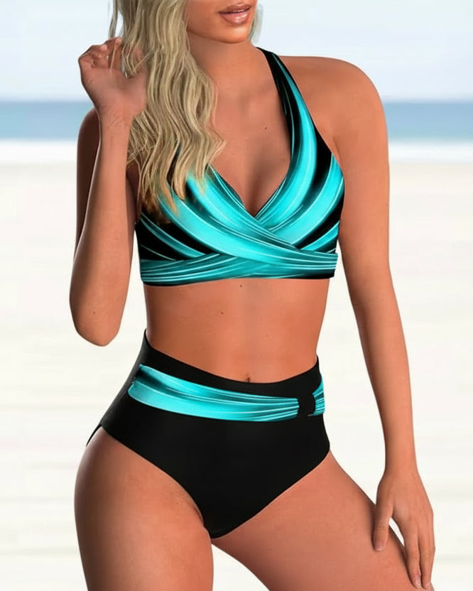 Alessia | Women’s High-Waisted Bikini Set with Stylish Print