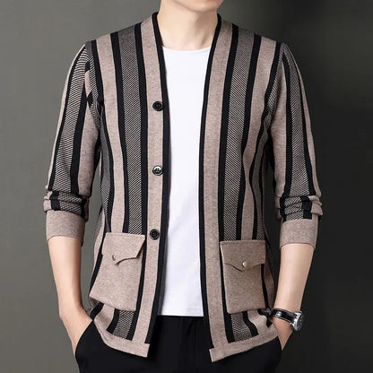 Sawyer | Men’s Striped Knit Cardigan with Button Front