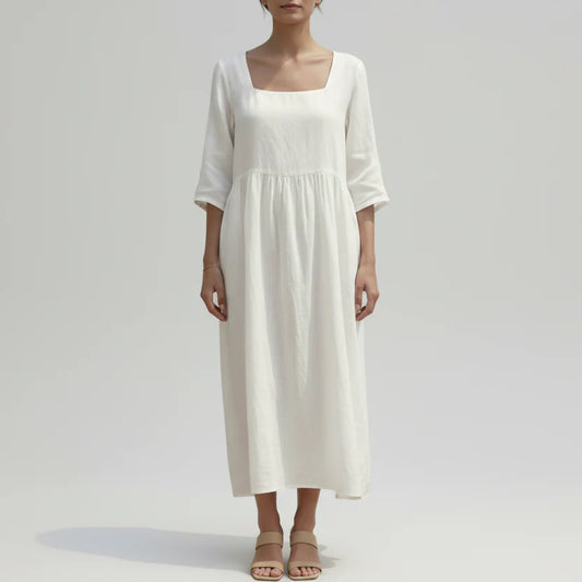 Cecily | Women’s Elegant Square Neck Midi Dress