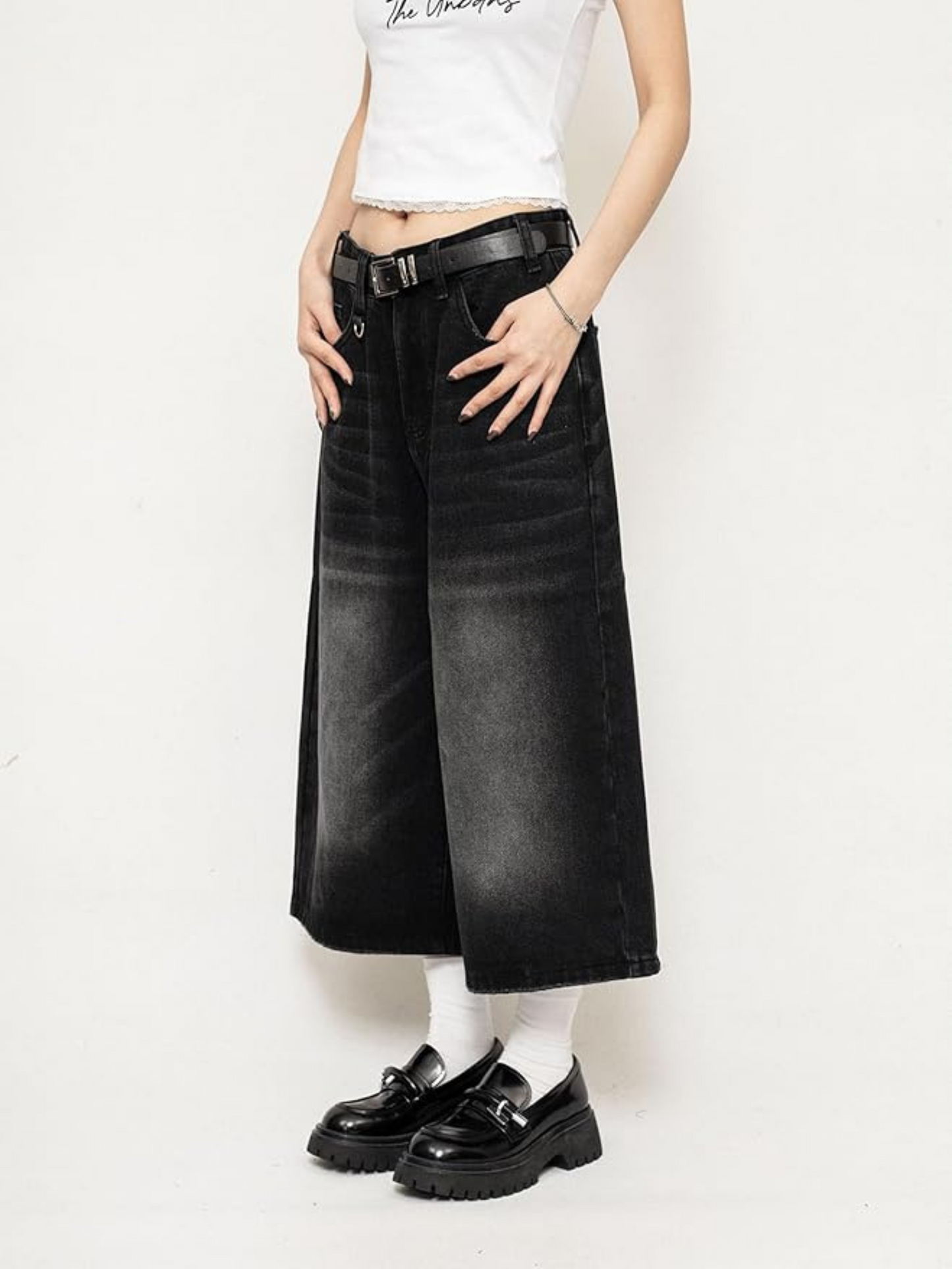 Keegan | Women’s Wide-Leg Denim Culotte with Cropped Length