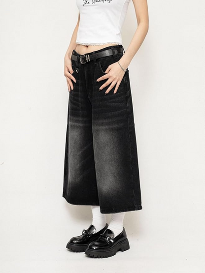 Keegan | Women’s Wide-Leg Denim Culotte with Cropped Length
