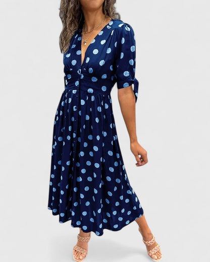 Blakely | Women’s Sophisticated Polka Dot Midi Dress