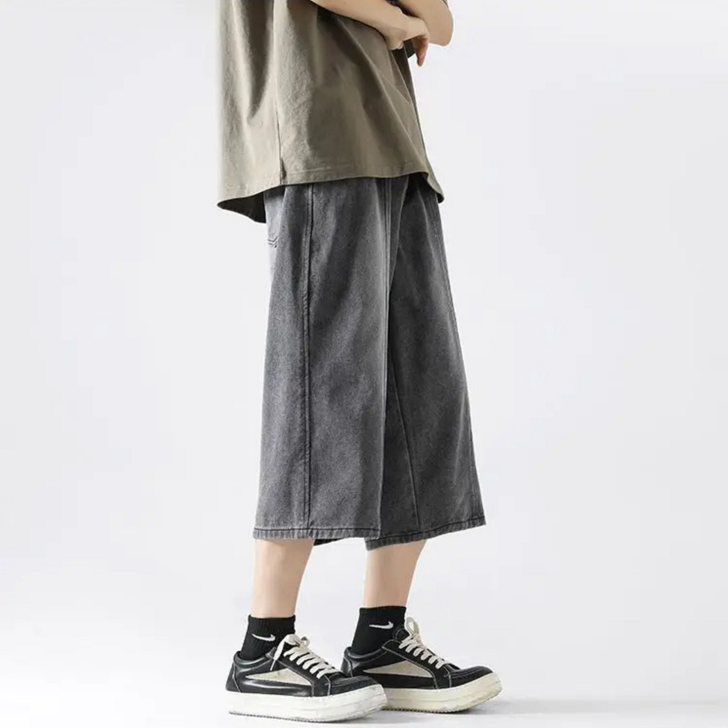 Mason | Men’s Wide-Leg Cropped Denim Shorts