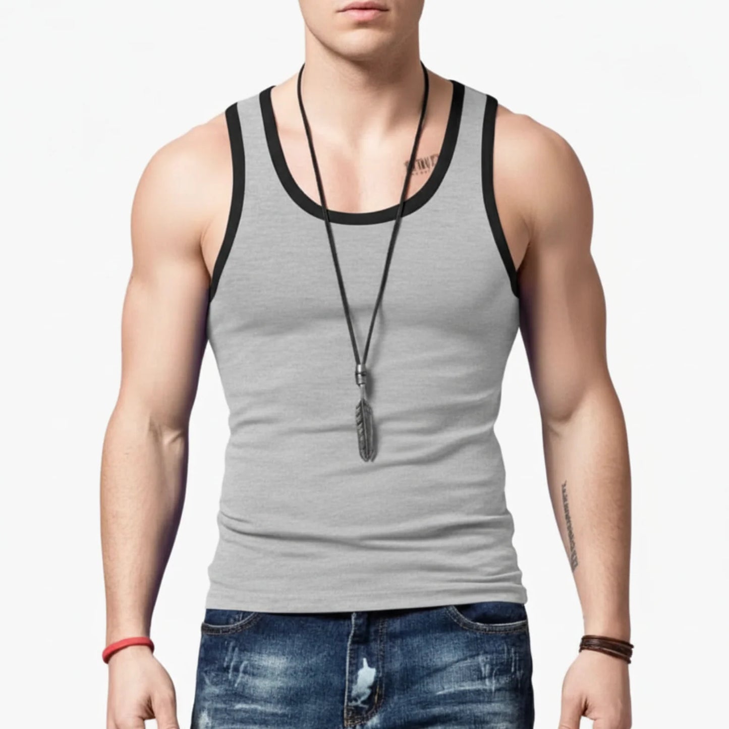 Tyson | Men’s Contrast Trim Racerback Tank Top