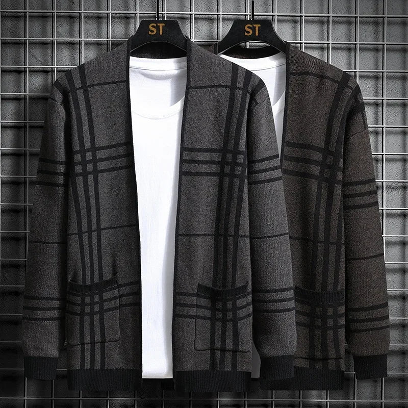 Calder | Men’s Plaid Knit Cardigan