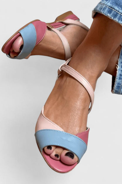 Aveline | Women’s Elegant Colorblock Flat Sandals