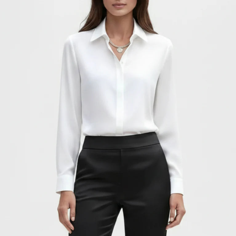 Celeste | Women’s Elegant Satin Long Sleeve Blouse