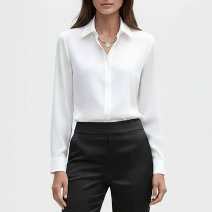 Celeste | Women’s Elegant Satin Long Sleeve Blouse