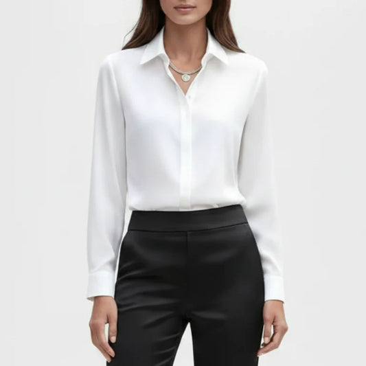 Celeste | Women’s Elegant Satin Long Sleeve Blouse