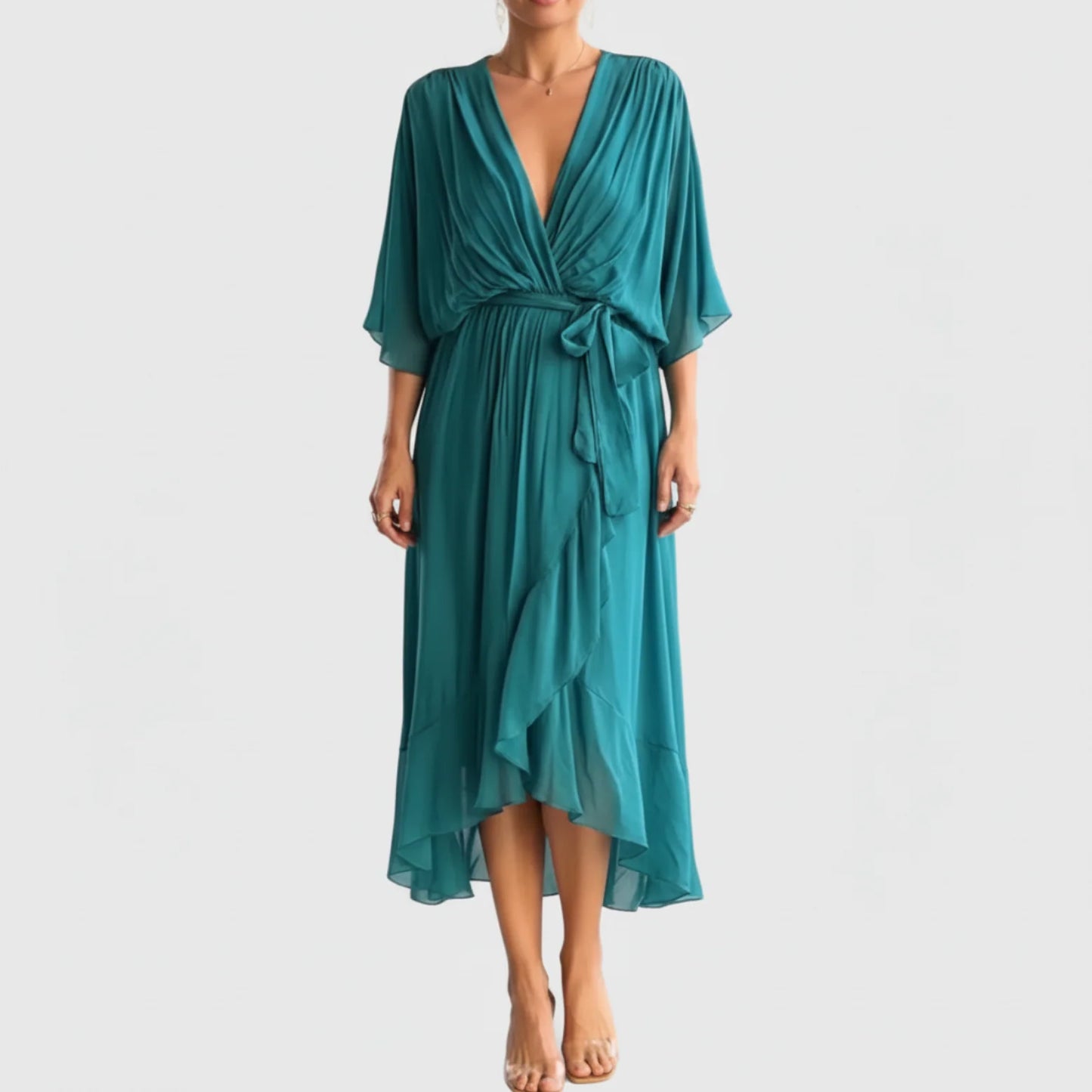 Cambria | Women’s Elegant Tie Waist Maxi Dress