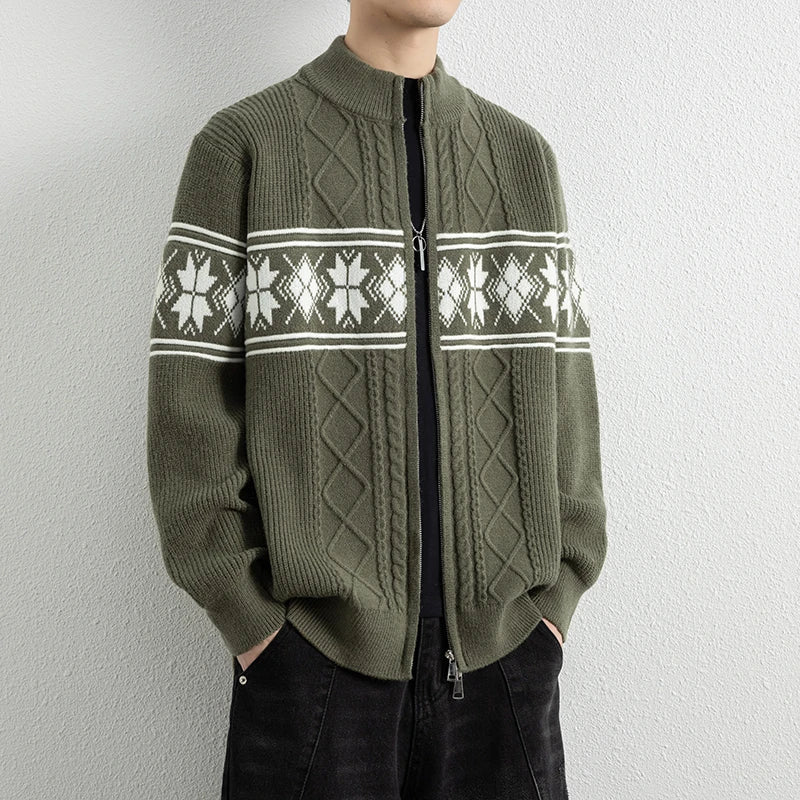 Anderson | Men’s Nordic Knit Zip-Up Winter Cardigan