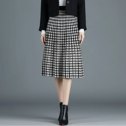 Fiona | Women’s Houndstooth Midi Skirt