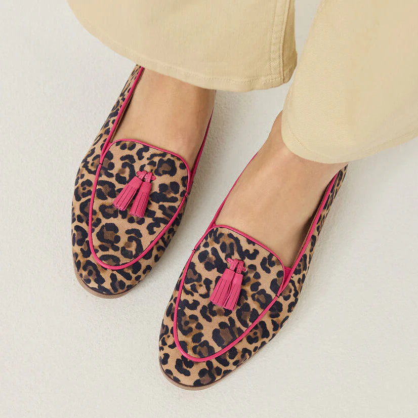 Odette | Women’s Leopard Tassel Detail Loafers