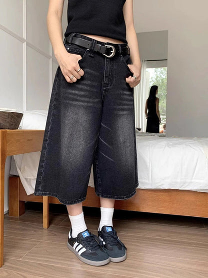Keegan | Women’s Wide-Leg Denim Culotte with Cropped Length