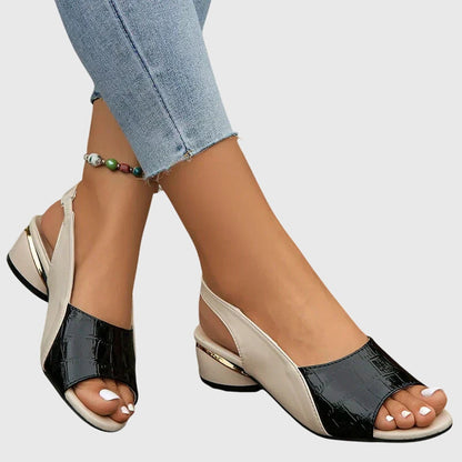 Ariana | Women’s Colorblock Peep Toe Slingback Heel Sandals