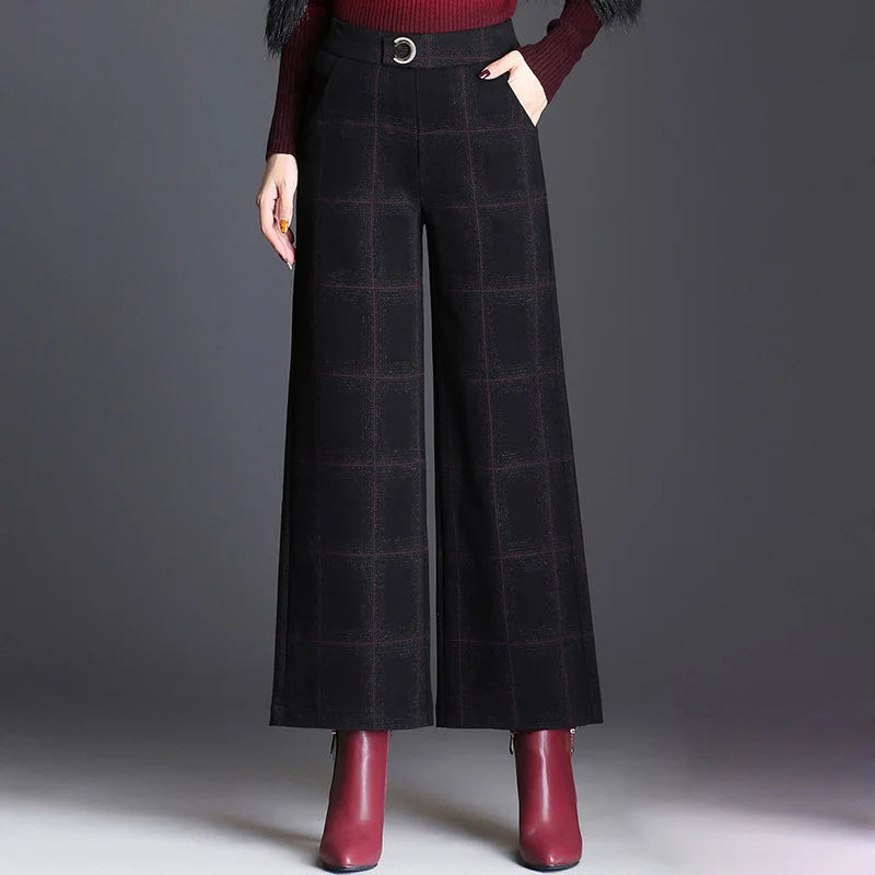 Camryn | Women’s Plaid Wide-Leg Trousers