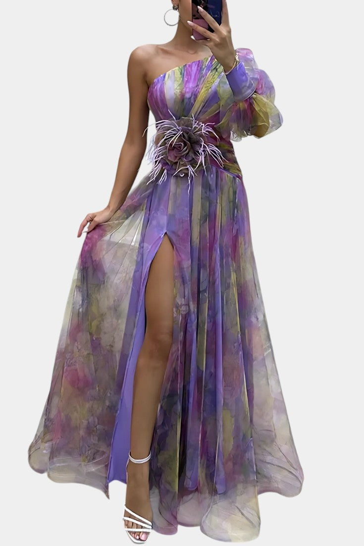 Everly | Women’s Elegant Floral Slit Maxi Dress