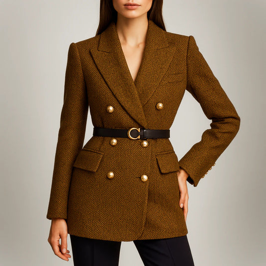 Adeline | Women’s Belted Long Blazer Coat