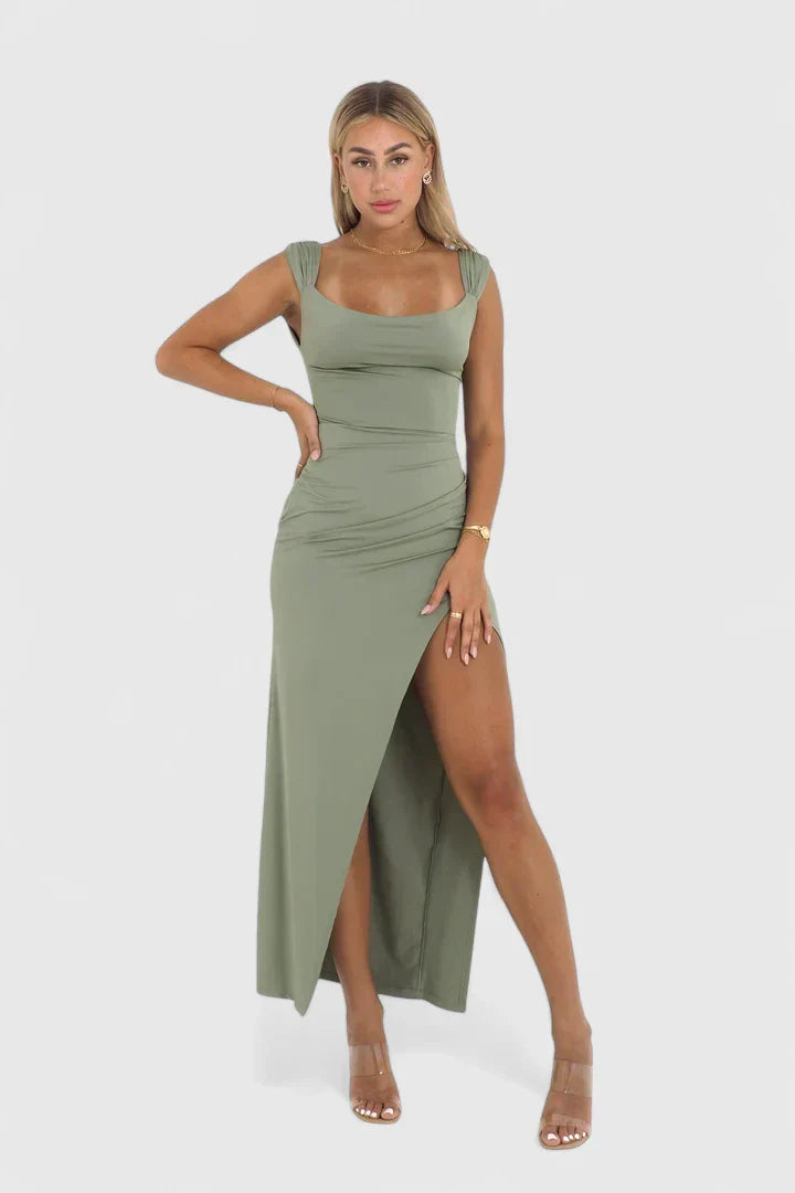 Shynna | Women’s Elegant Sleeveless Slit Maxi Dress
