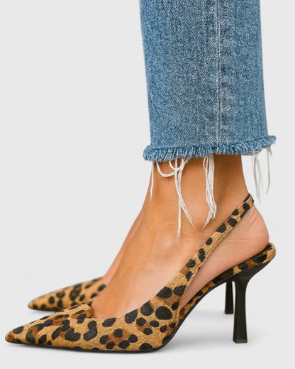 Roselyn | Women’s Elegant Leopard Slingback Heels