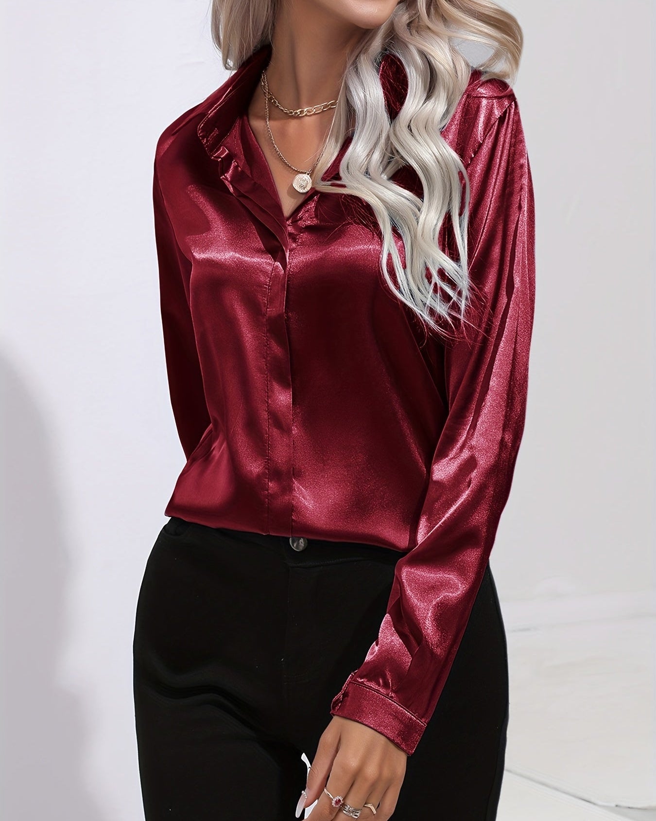 Imogen | Women’s Sleek Button-Front Blouse