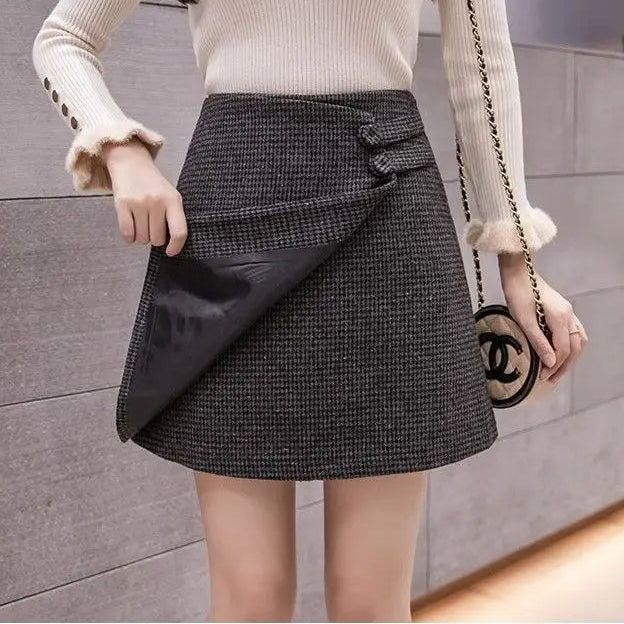 Rowena | Women’s Houndstooth Plaid Mini Skirt