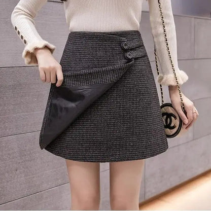 Rowena | Women’s Houndstooth Plaid Mini Skirt