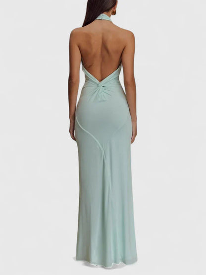 Lennox | Women’s Sophisticated Halter Neck Maxi Dress