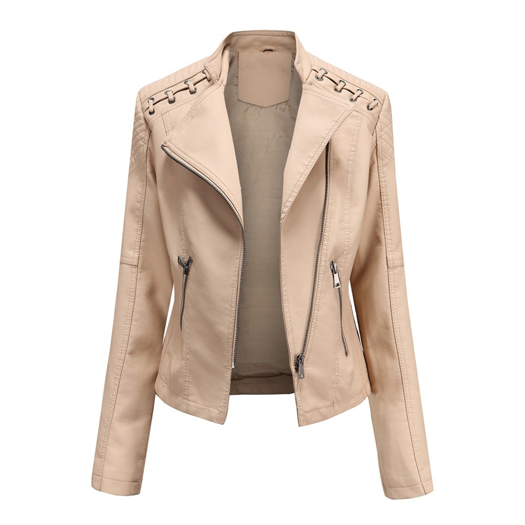 Quinn | Women’s Zip-Front Leather Jacket