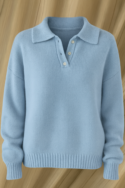 Zabrina | Women’s Knitted Pullover Polo Sweater