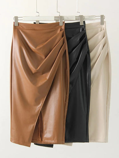 Isabelle | Women’s Sculpted Wrap Midi Skirt