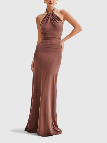 Lennox | Women’s Sophisticated Halter Neck Maxi Dress