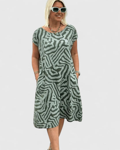 Quincy | Women’s Comfortable Printed Midi Dress