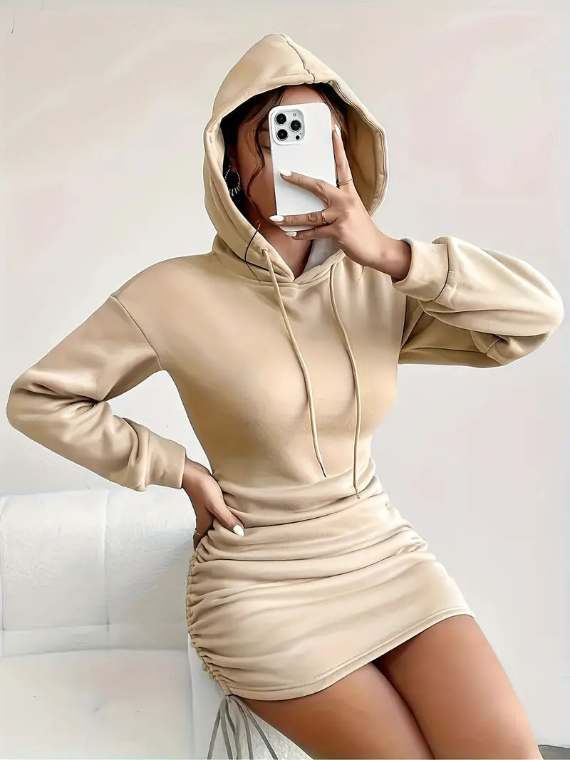 Kayla | Women’s Hoodie Dress with Drawstring Detail