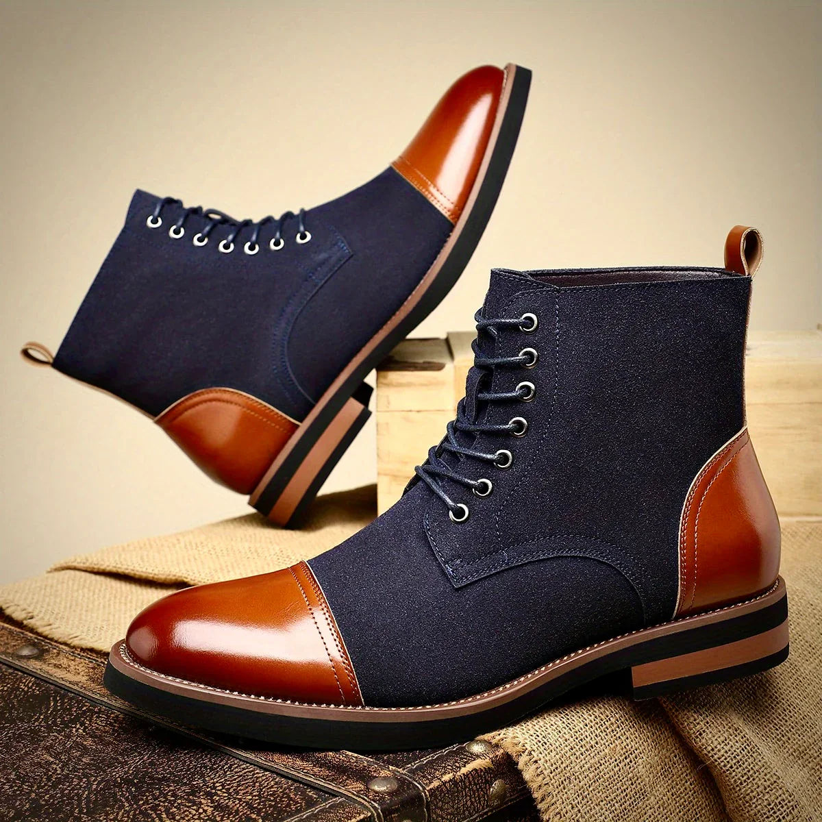 Mason | Men’s Lace-Up Ankle Boots with Pull Tab