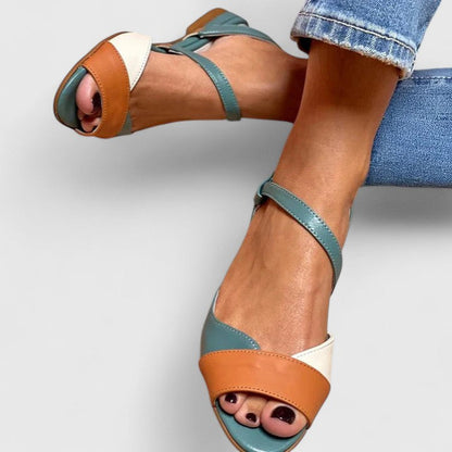 Aveline | Women’s Elegant Colorblock Flat Sandals