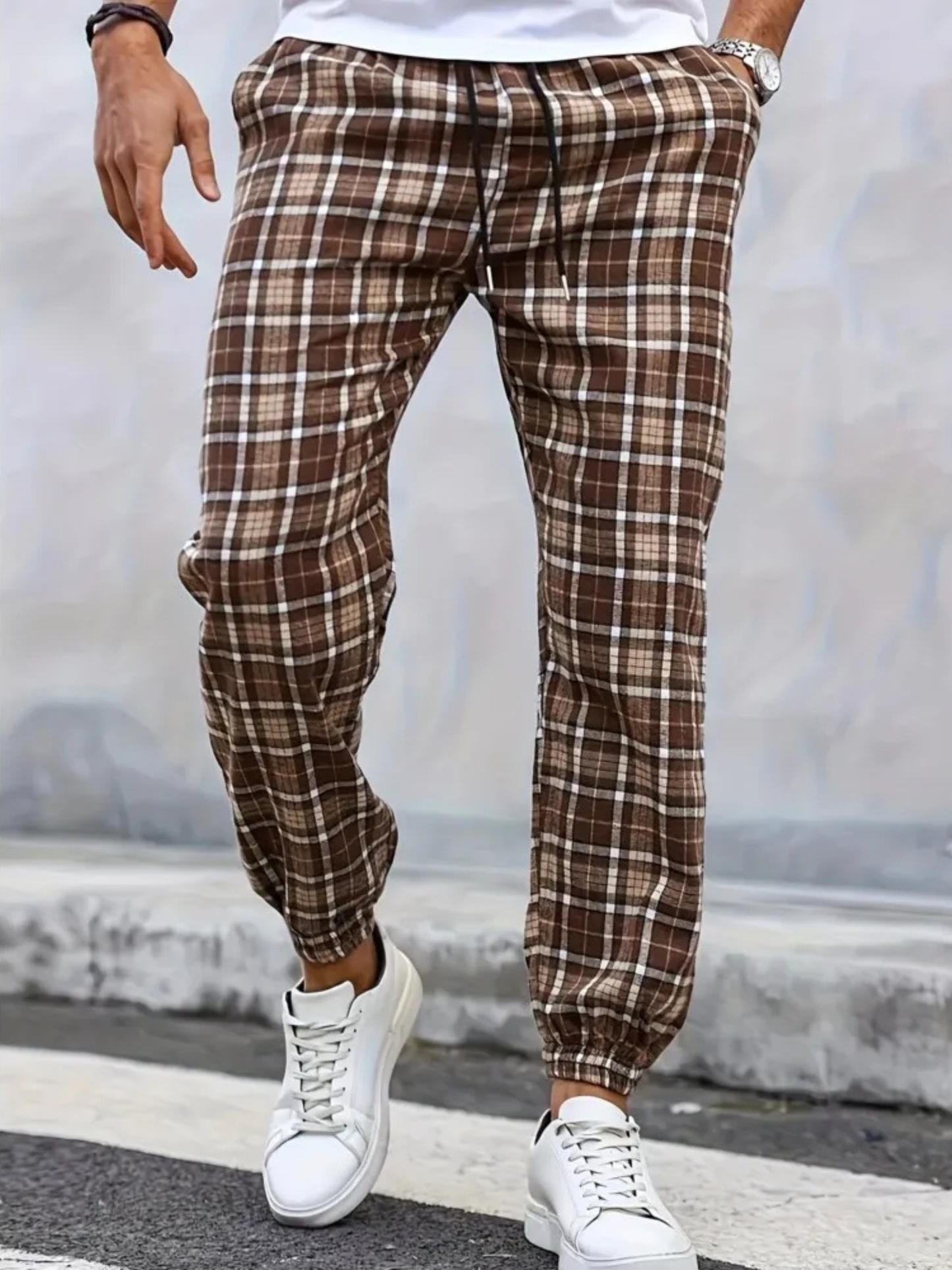 Grayson | Men’s Plaid Tapered Casual Trousers