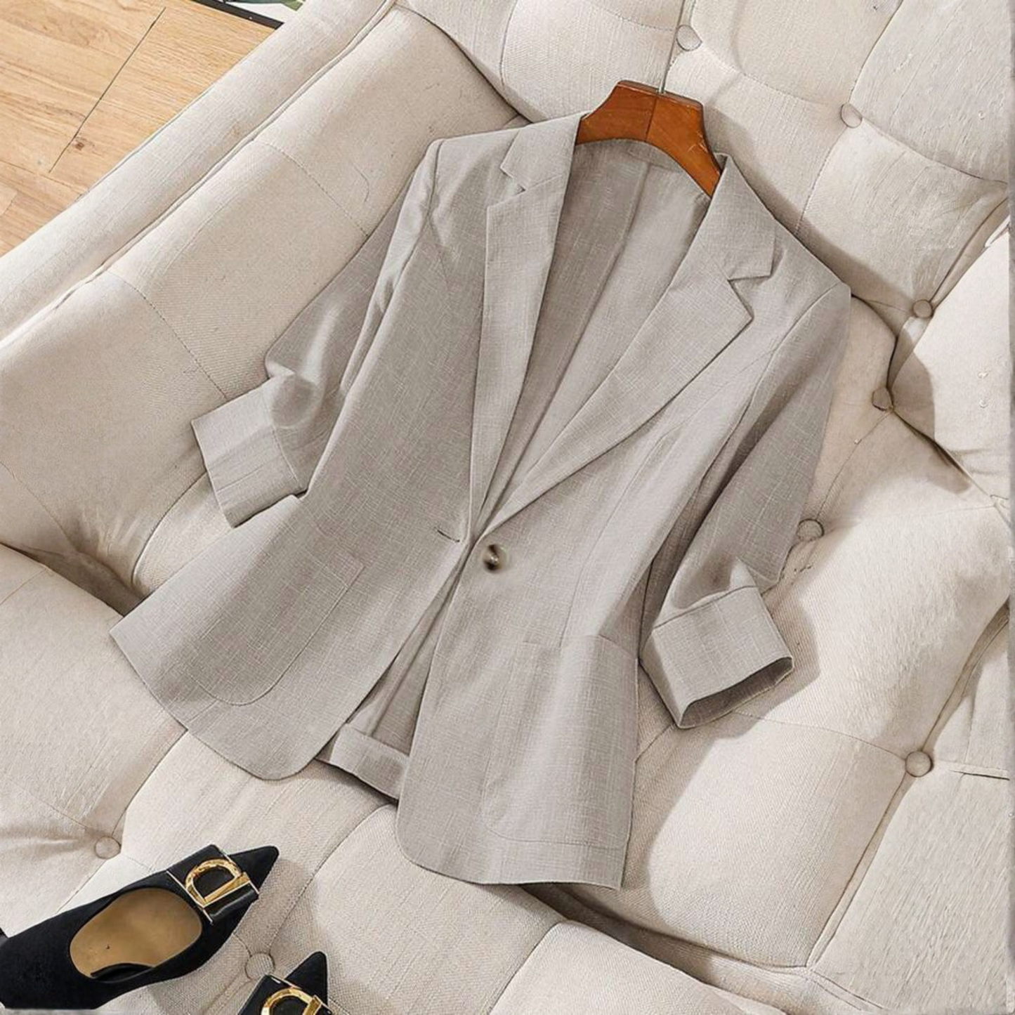 Phoebe | Women’s Classy Button Front Long Sleeve Blazer Coat