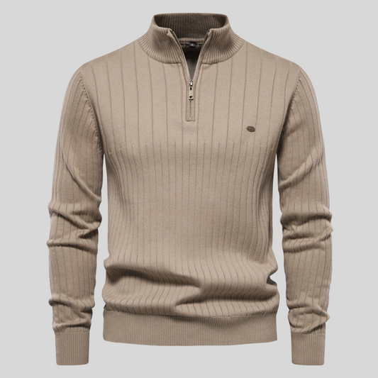 Logan | Men’s Winter Structured Ribbed Half-Zip Sweater