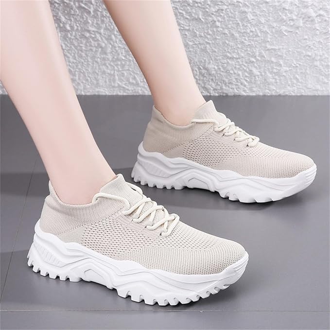 Arielle | Women’s Knitted Upper Thick-Sole Comfort Sneakers