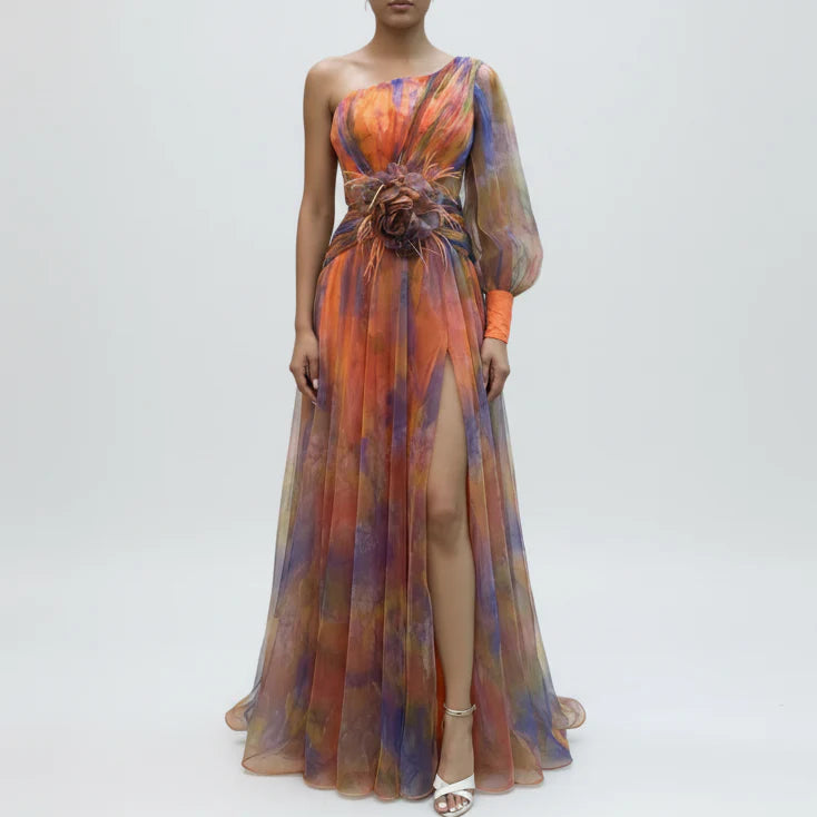 Everly | Women’s Elegant Floral Slit Maxi Dress