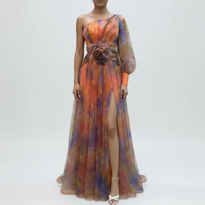 Everly | Women’s Elegant Floral Slit Maxi Dress