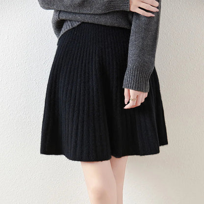 Phoebe | Women’s Merino Wool Ribbed Skirt
