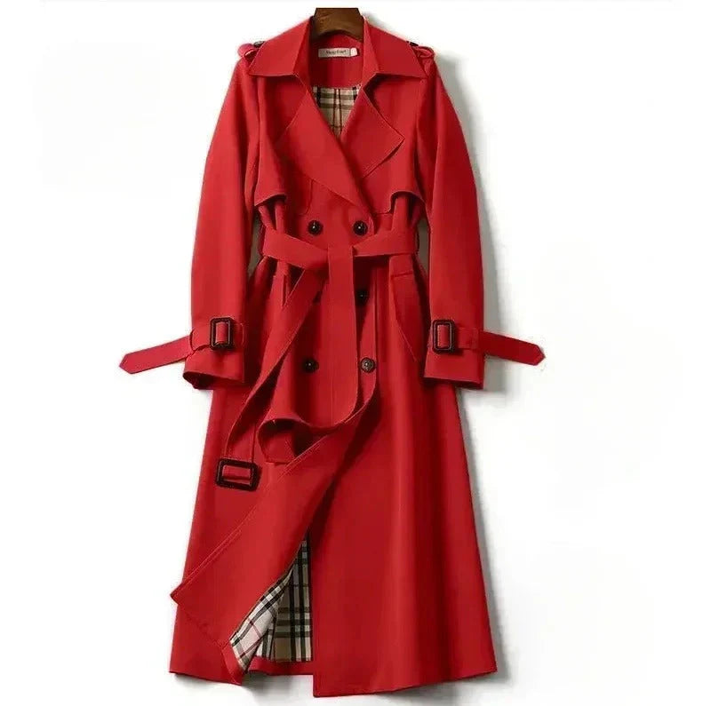 Camille | Women’s Winter Trench Coat with Shaped Waist and Button Front