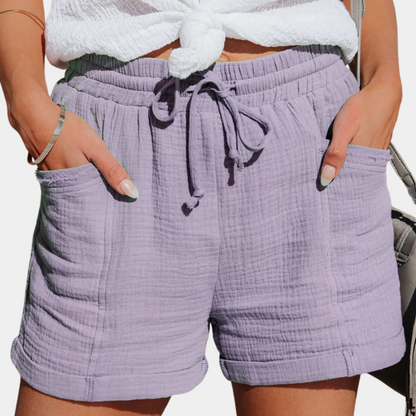 Arlette | Women’s Elegant Drawstring Linen Blend Shorts