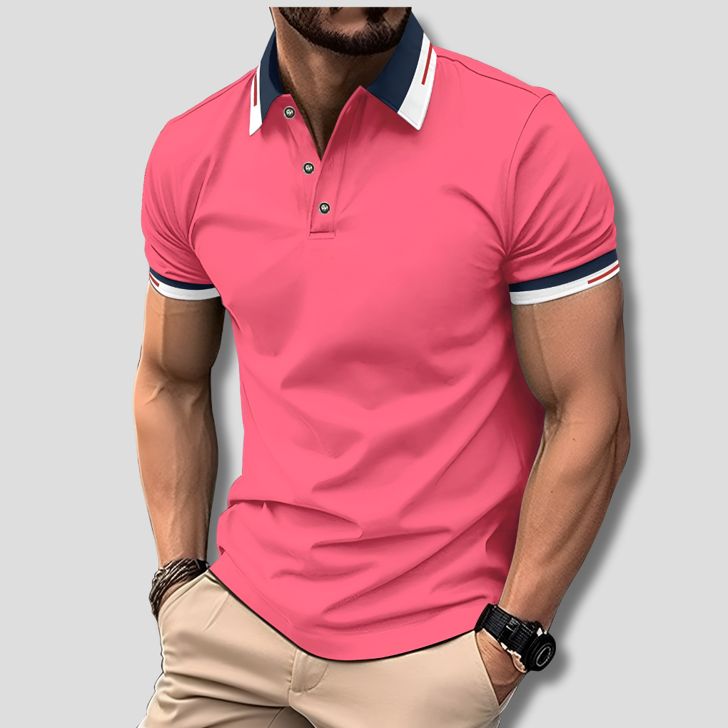 Chase | Men’s Polo Shirt with Modern Slim Fit and Collar Detail