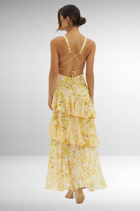 Marcellina | Women’s Elegant Floral Tiered Maxi Dress