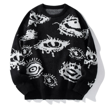 Caleb | Men’s Graphic Eye Knit Spring Sweater