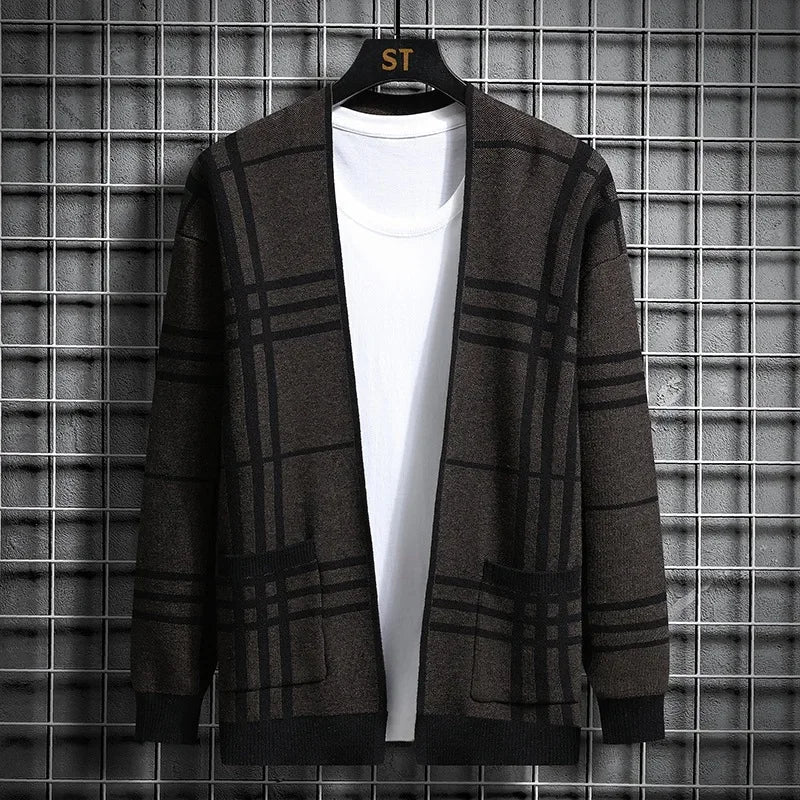 Calder | Men’s Plaid Knit Cardigan